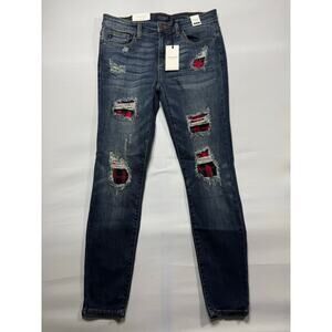 NWT Judy Blue Women's Skinny Fit Gingham Stretch  Jeans‎ - Size 11 (31x29)*